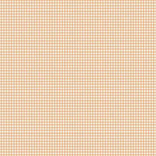 Makower UK Little Ones Gingham Coral fabric featuring a fine coral and white gingham check cotton print