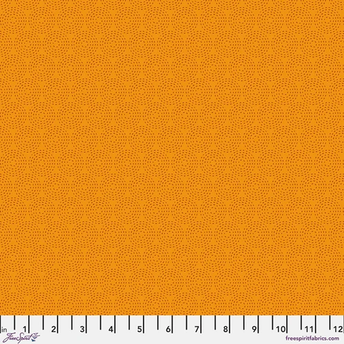 Free Spirit Pop Cloth Circles - Love fabric featuring golden orange concentric circle motifs on premium cotton quilting fabric