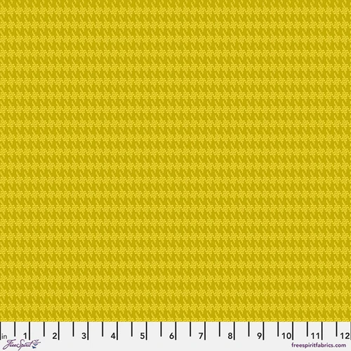Free Spirit Pop Cloth Indie - Soul fabric featuring golden yellow woven-style geometric texture on premium cotton quilting fabric