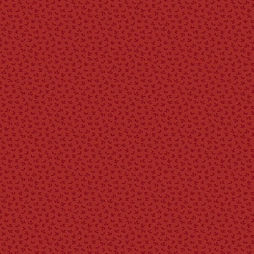 Brick Petals fabric from the Itsy Bits collection by Renee Nanneman for Andover Fabrics, featuring a warm brick red base and tonal petal motif.