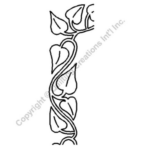 Line drawing of 4″ Leaf Border Quilting Stencil