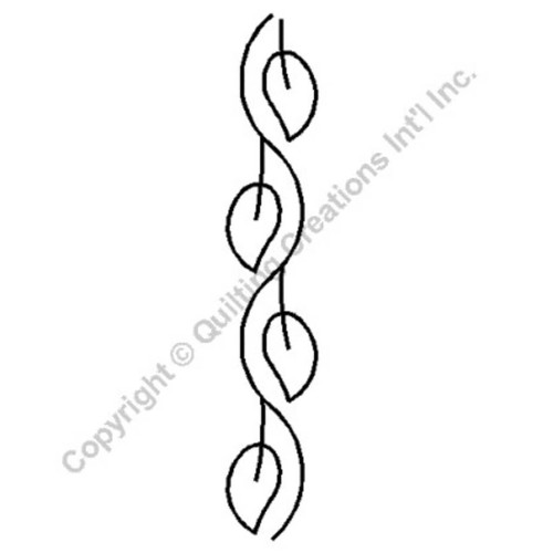 Line drawing of the 1.5" Leaf Border Quilting Stencil