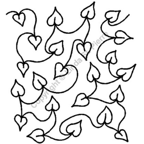 Line drawing for 8.5" Leaf Background Quilting Stencil