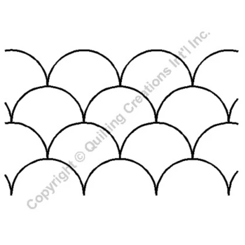 Line Drawing for 3.5" Clamshell Background Quilting Stencil