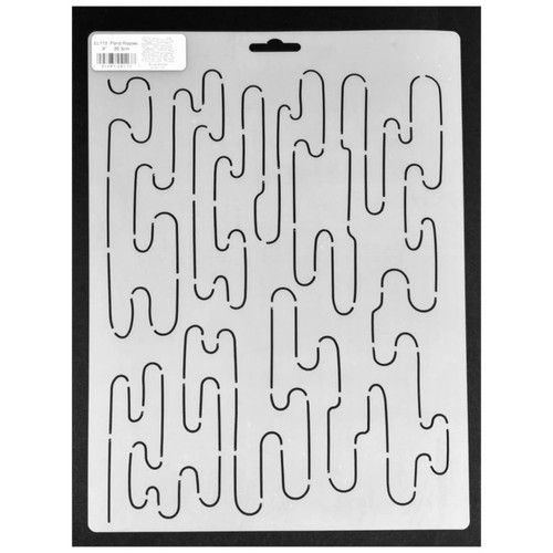 Flexible semi-transparent Mylar quilting stencil featuring a flowing pond ripples background design for marking continuous all-over quilting patterns.