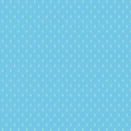 Aquamarine Flower Pin fabric with aquamarine background, floral pin motifs