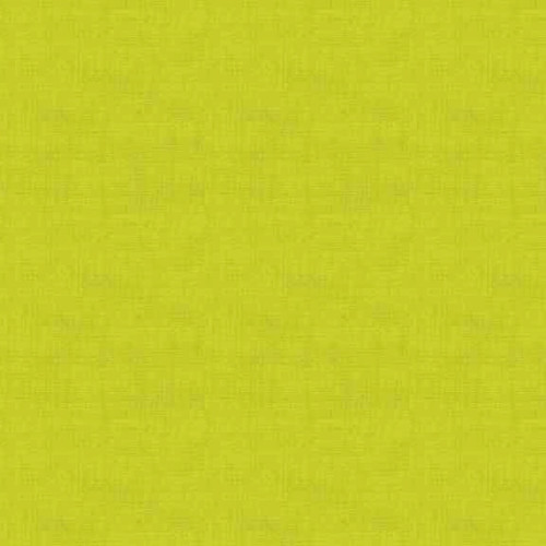 Linen Texture fabric in Lime green by Makower UK with linen-style print