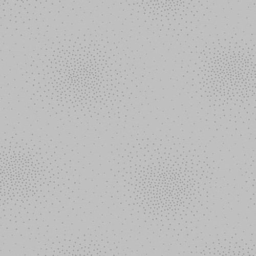 Andover Fabrics Spritz 2 Fog fabric in a soft light grey with gently scattered tonal dot clusters