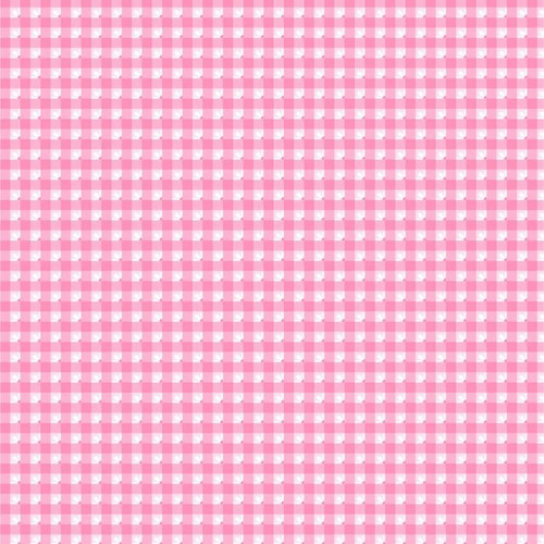 Nutex Smitten Chicken Daisy Gingham Pink cotton fabric with a small pink and white gingham check and tiny white daisy motifs