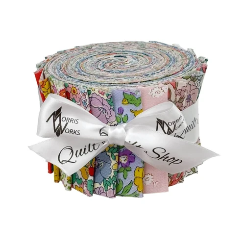Liberty Everlasting 2.5 inch strip roll with 20 studio-cut width-of-fabric strips, one of each floral design in the collection