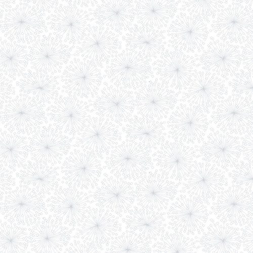 Henry Glass Quilter's Flour III Dandelion fabric white  white starburst cotton print