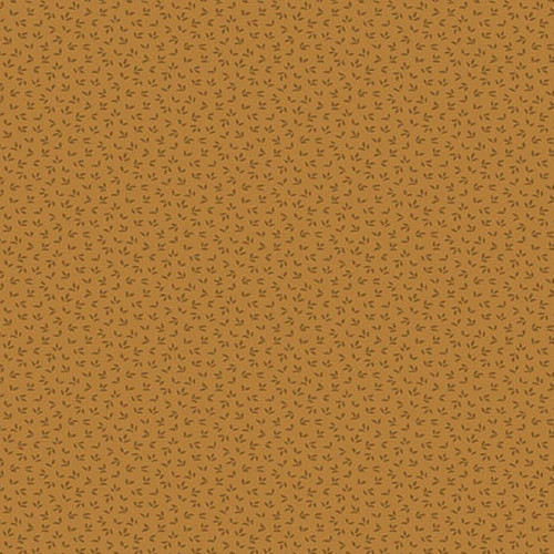 Ginger Petals fabric from the Itsy Bits collection by Renee Nanneman for Andover Fabrics, with warm ochre tones and a ditsy floral design.