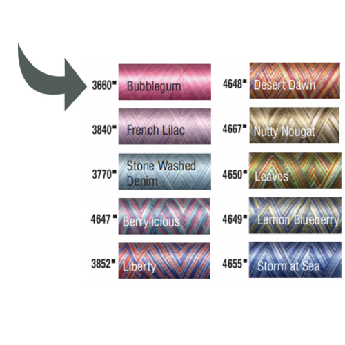 Aurifil Bubblegum 50WT Variegated Quilting Thread 3660