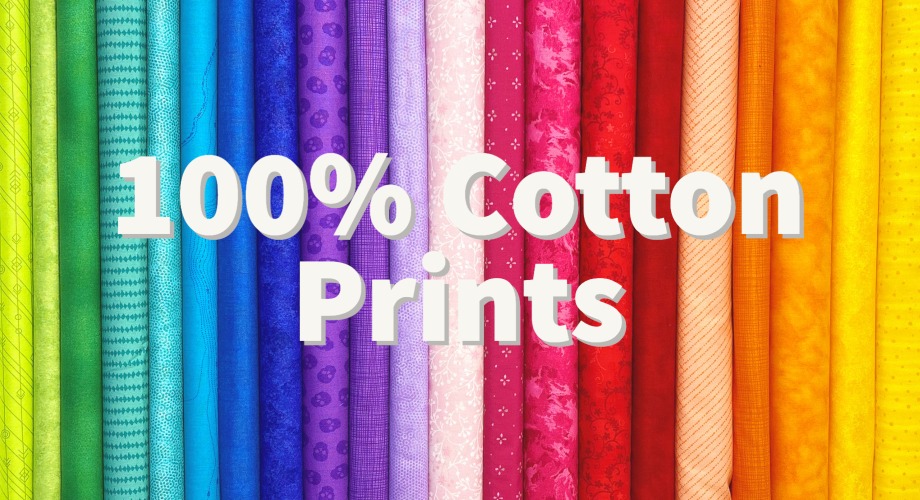 Browse our growing collection of 100% Printed Cotton for quilting