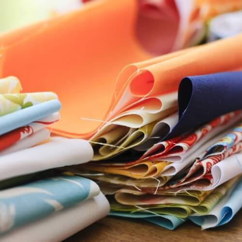 Image of fabric remnant neatly stacked