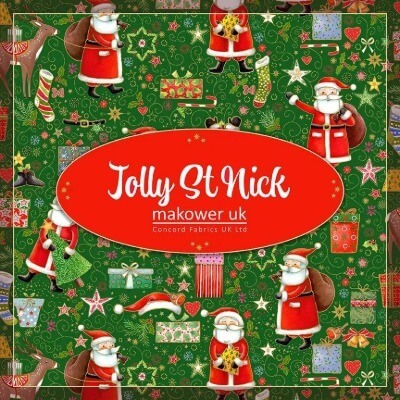 Promotional tile for the Jolly St Nick fabric collection