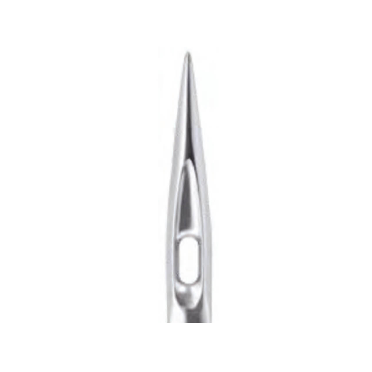 Close up of quilting needle tip