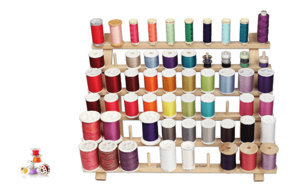 Keeping your thread and bobbins together.  Sewing rooms, Bobbin storage,  Sewing organization