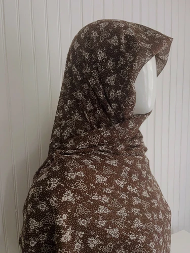 Brown Speckled Floral Hijab -  Yoryu Chiffon