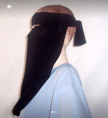 Black Full Face Niqab - No Screen (Pebble Georgette) Black Full Face Niqab - No Screen (Pebble Georgette)