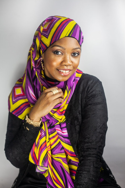 African Print Hijab - Purple Burst (Chiffon) African Print Hijab - Purple Burst (Chiffon)