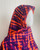 African Print Chiffon - Orange & Purple Tie Dye Hijab