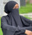 Black Half Face Niqabs (Face veils) (NQ1) left side view