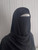 Georgette 3 pc Set. Shayla, Chiffon Pleated, Half Niqab & Niqab Headband