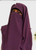 Raisin Pebble Georgette Large Square Hijab (58") & Matching 1/2 Face Niqab (PG58 SET) right side view Raisin Pebble Georgette Large Square Hijab (58") & Matching 1/2 Face Niqab (PG58 SET) right side view