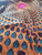 Orange AFRICAN PRINT HIJAB - DROPS N & L (CHIFFON) (AFP D) 