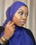 Violet Pebble Georgette Shayla - Rectangular Hijab left side view