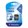 Verbatim Micro SDHC 16GB (Class 10) with Adaptor 44082 front view in packaging