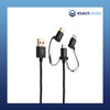 Verbatim Metallic Charge&Sync 3-in1 Micro+Lightning+USB-C-Black 120cm 65385 cable plug view