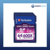 Verbatim Premium SDXC 64GB Class 10 UHS-I 600X Card 49193 front view of the card itself