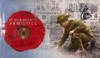 2018 Red Poppy $2 Remembrance Day Centenary of Armistice 'C' Mintmarked Uncirculated Coin & Stamp PNC front view