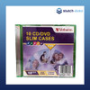 Verbatim CD, DVD & BluRay Slim Jewel Cases in 5 colours 10-Pack 41853 front view in packaging