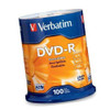 Verbatim DVD-R 100 Disc Spindle 95102 front view in packaging angled to the left
