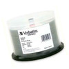 Verbatim DVD-R 50 Disc Spindle Bulk Silver Shiny 95203 front view in packaging angled to the left