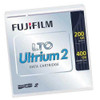 Fujifilm LTO2 Ultrium Data Cartridge 71014 front view with packaging angled right in case