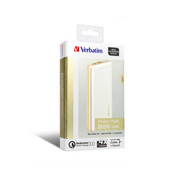 Verbatim QC 3.0 Power Pack 8,000 mAh - White/Gold 65588