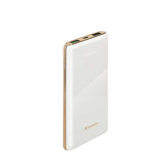 Verbatim Dual Output 5A/3A QC3.0 Power Pack 10,000mAh - White & Gold 65534