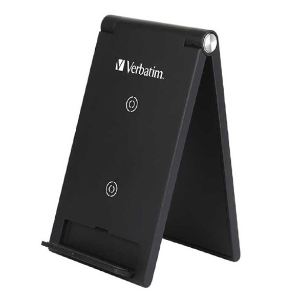 Image of Verbatim 10W Wireless Charging Stand (2 Coils) - Black 65945