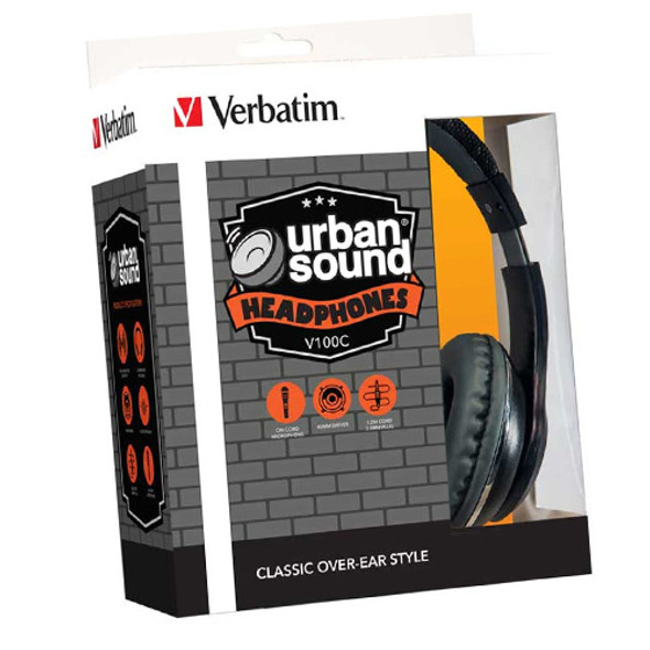 Verbatim Stereo Headphone Classic - Black 65066 in product box