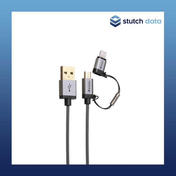 Verbatim Metallic Charge&Sync 2-in1 Micro+Lightning - Grey 120cm 64828