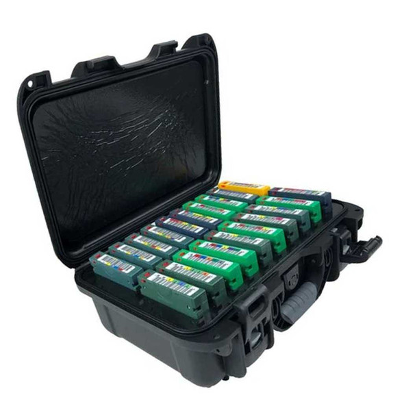 TeraTurtle LTO 20 Tape Capacity for tapes with no individual plastic cases 07-519005 open view with tape cartridges