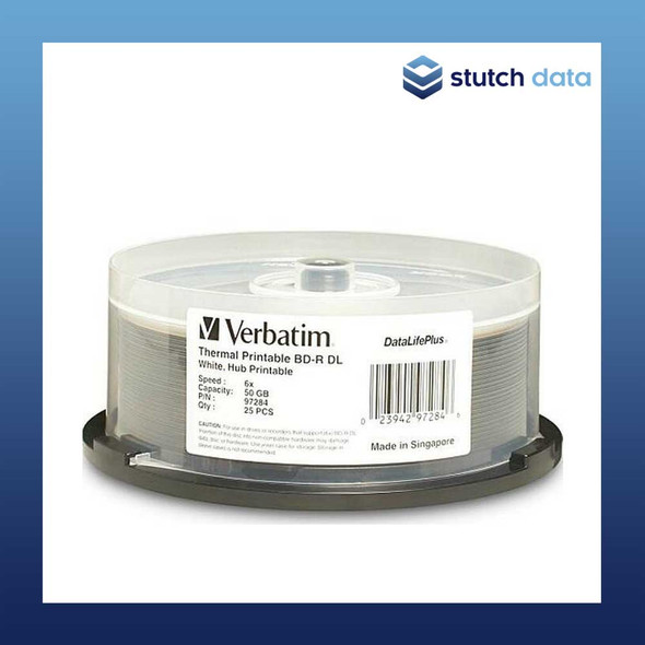 Verbatim BD-R DL 50GB 25 Disc Spindle Thermal White Hub Printable 97284
