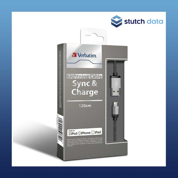 Verbatim Silver Metallic Charge & Sync Lightning Cable 120cm 64531