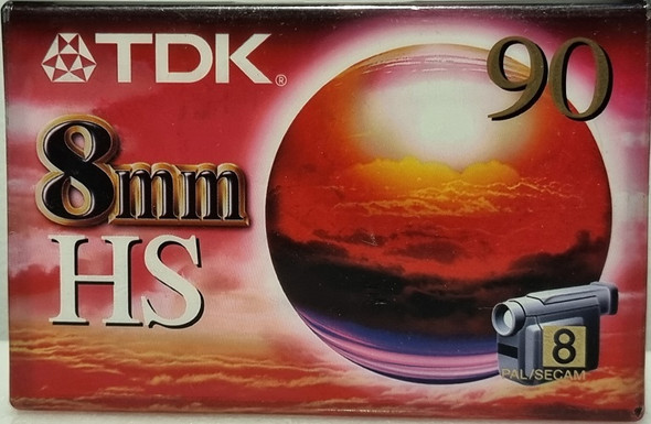 TDK 8mm HS 90 High Quality Hi8 & Video8 Video Casette Tape P5-90HSEN front