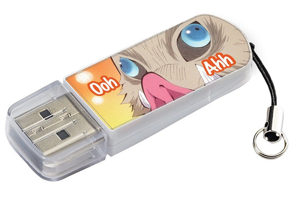Verbatim Demon Slayer 32GB USB 3.2 Gen 1 Flash Drive - Inosuke Hashibira 71261 front angled view of the drive