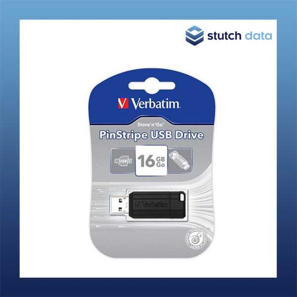 Verbatim Store'n'Go Pinstripe USB 2.0 16GB Drive in Black 49063